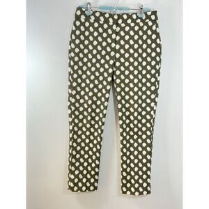 Boden Green and Cream Leaf Print Richmond 7/8 Mid Rise Pants. 8 R